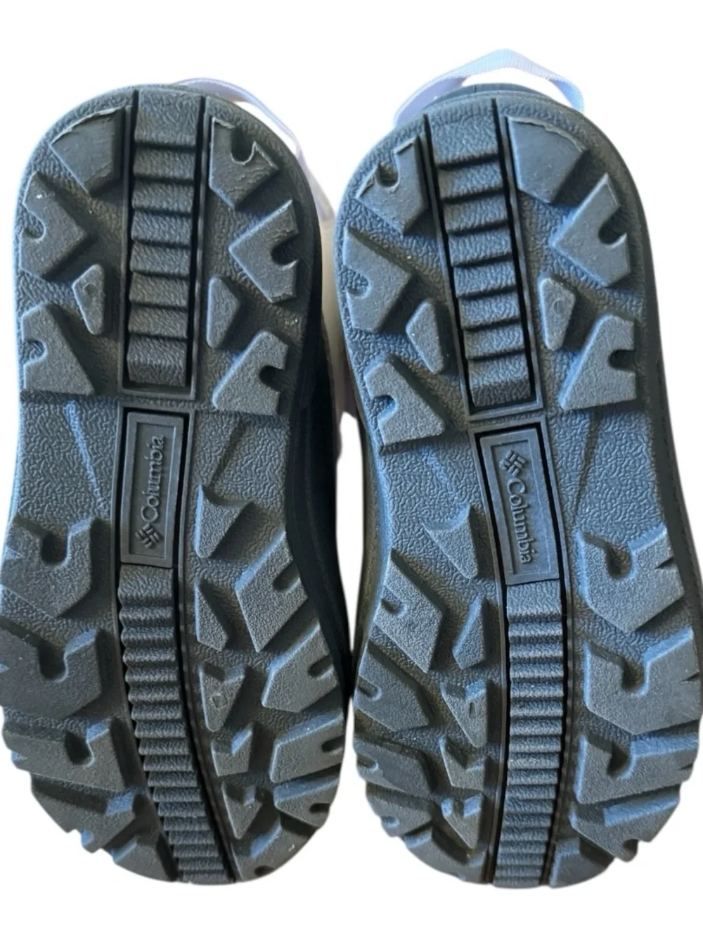 Columbia Kids White and Black Insulated Snow Boots with Lavender Accents
